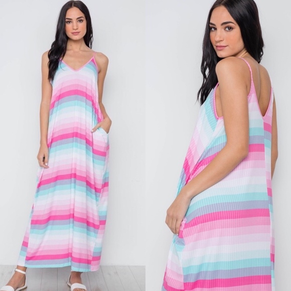 Love in Dresses & Skirts - ❗️1 LRG Left❗️Full Length Cotton Candy Maxi Dress